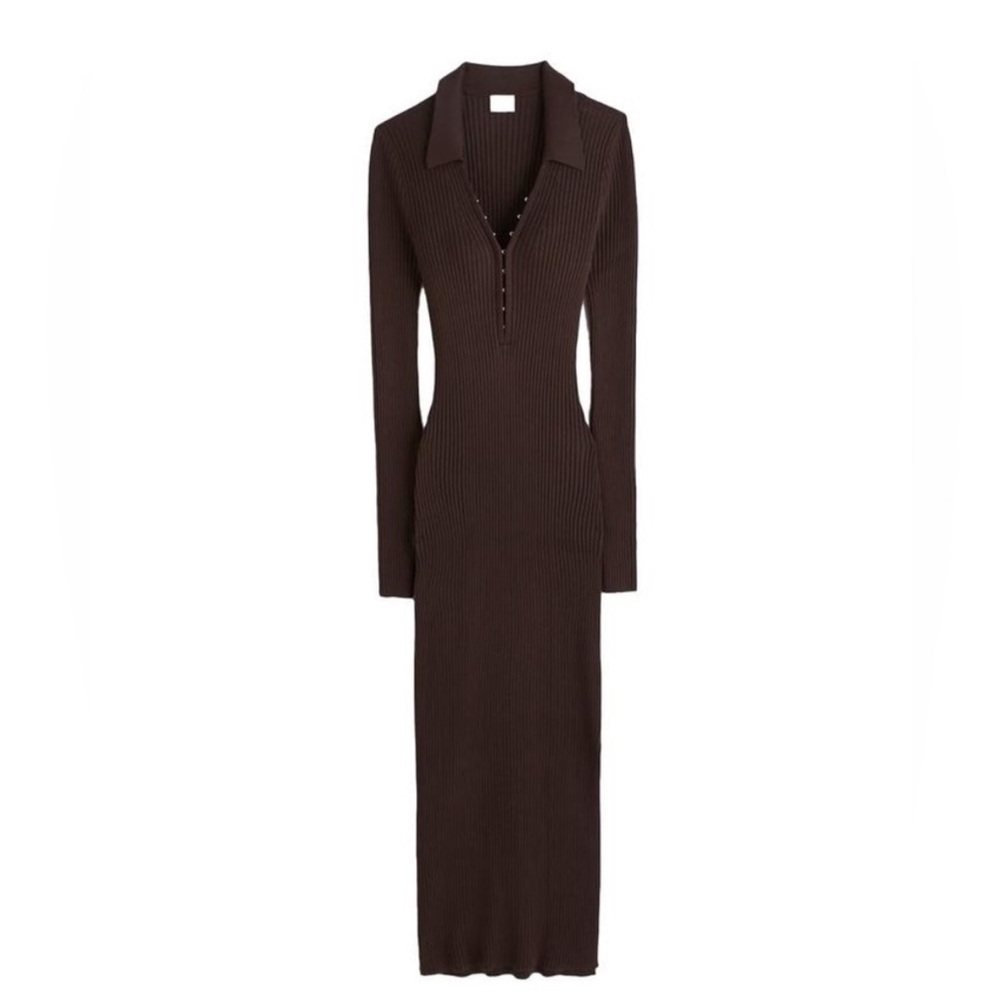 NWOT Abercrombie & Fitch Ribbed Polo Midi Sweater Dress